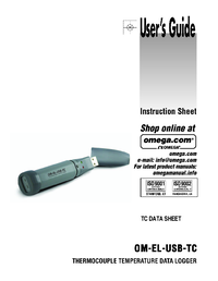 Thumbnail of document Manual - OM-EL-USB-TC Thermocouple Data Logger w/USB Interface